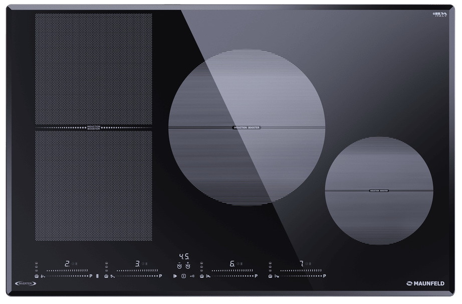 Изображение товара Электрическая индукционная варочная панель Maunfeld CVI804SFBK LUX Inverter 4 конфорки сенсорное уп