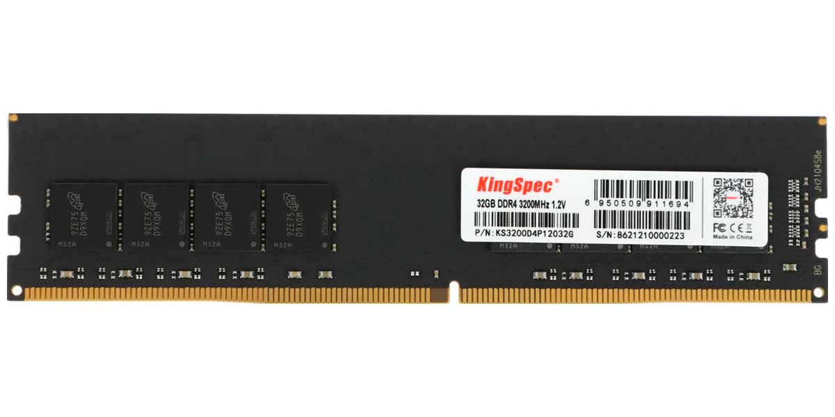 

Оперативная память Kingspec DDR4 32GB 3200MHz (KS3200D4P12032G), Черный