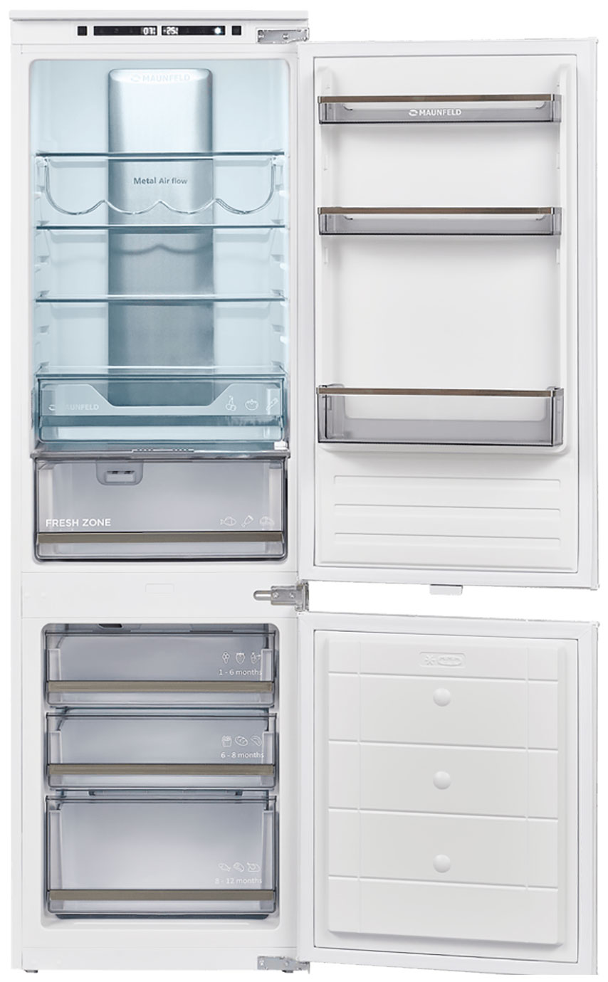 Изображение товара Встраиваемый двухкамерный холодильник Maunfeld MBF177NFWHGR Inverter белый
