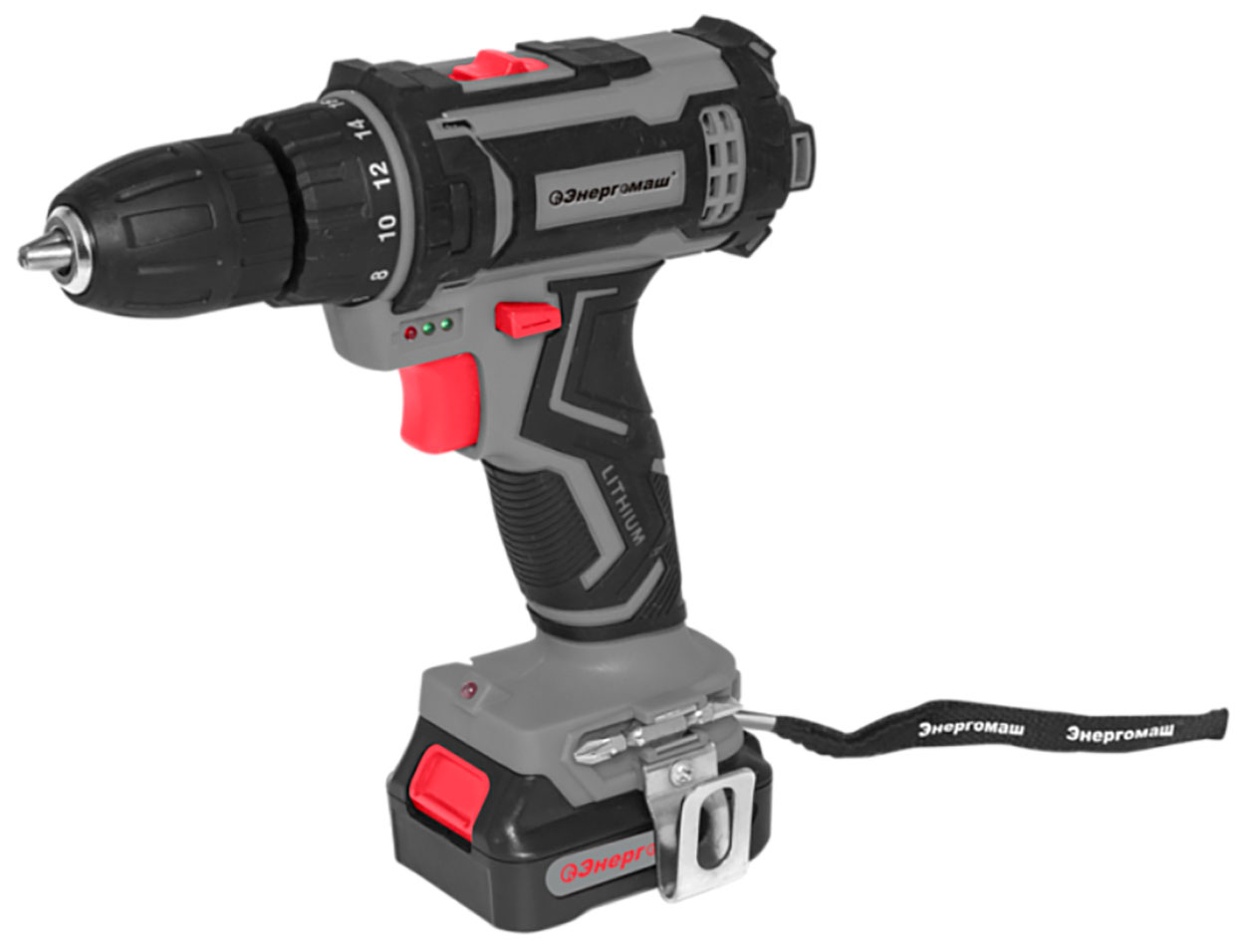 

Дрель-шуруповерт аккумуляторная Энергомаш ДШ-12К (12В, 25Нм, 2х2.0Ач, 0-350/0-1300об/мин, клипса, кейс)