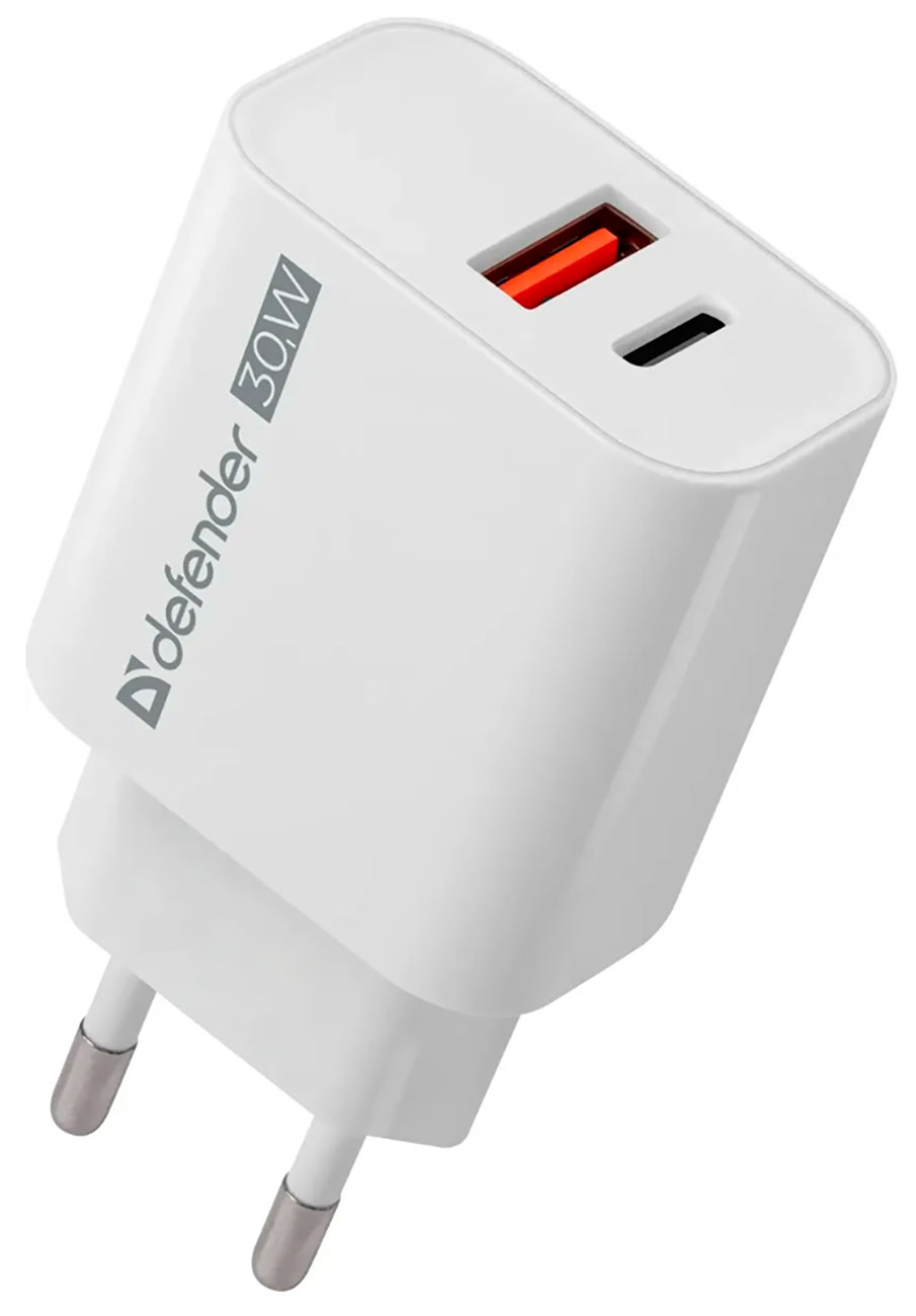 Изображение товара Сетевое зарядное устройство Defender UPA-130 30W USB-C и USB-A быстрое зарядное
