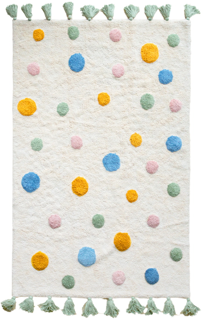 Изображение товара Детский хлопковый ковёр Lillaland LOVELY DOTS 120x180 бежевый гипоаллергенный