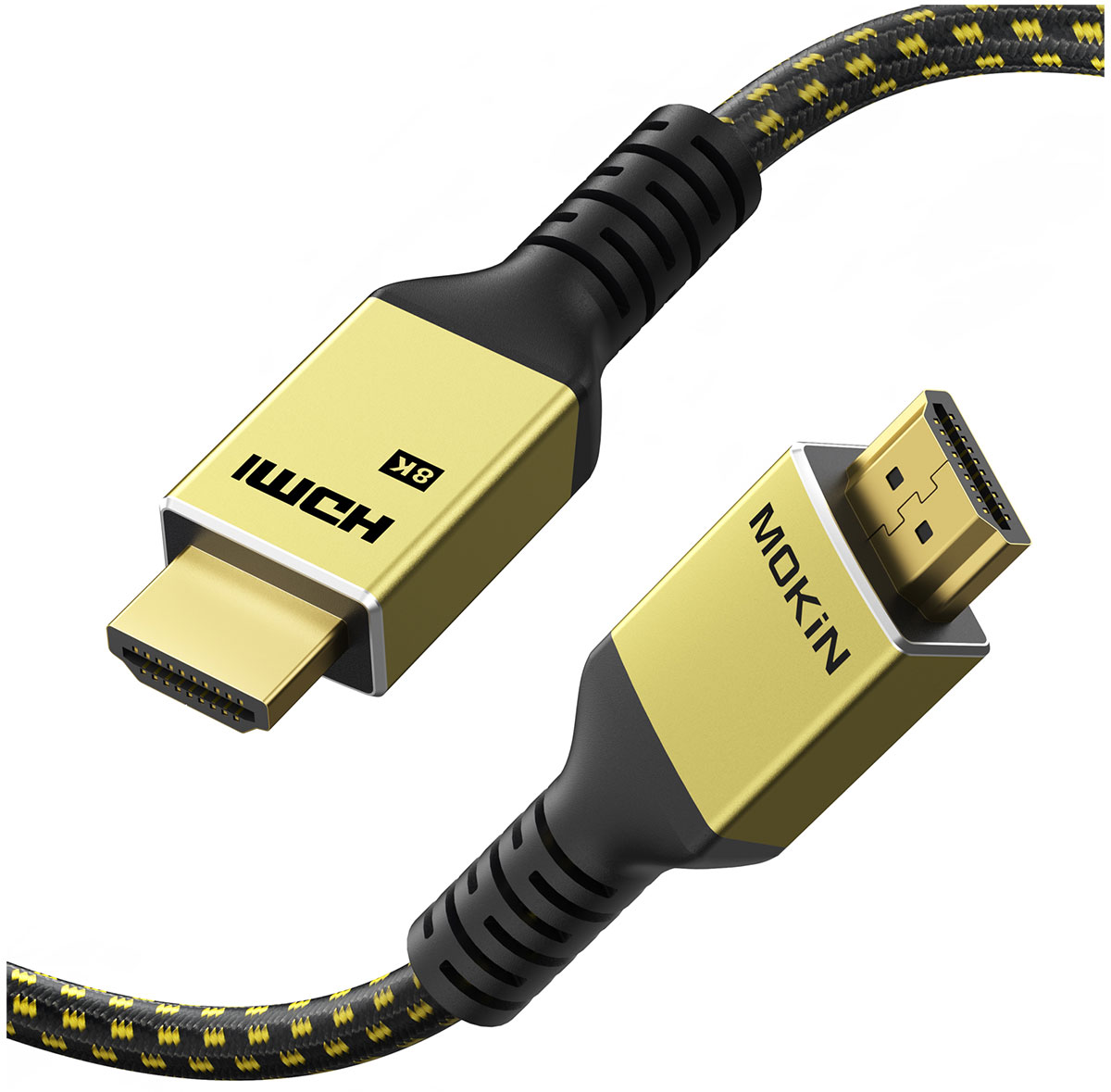 

Кабель плетеный Mokin MOHD0212-GO HDMI to HDMI, 1.2 м, Черный/желтый