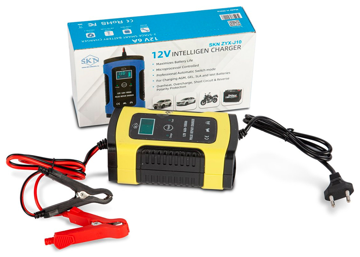 Изображение товара Зарядное устройство для свинцовых аккумуляторов SKN ZYX-J10 12V 6A автоматическое