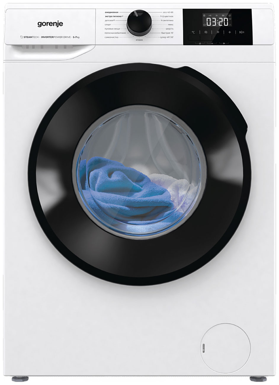 Изображение товара Стиральная машина Gorenje W1NGPI72SBS с 15 программами и защитой от протечек