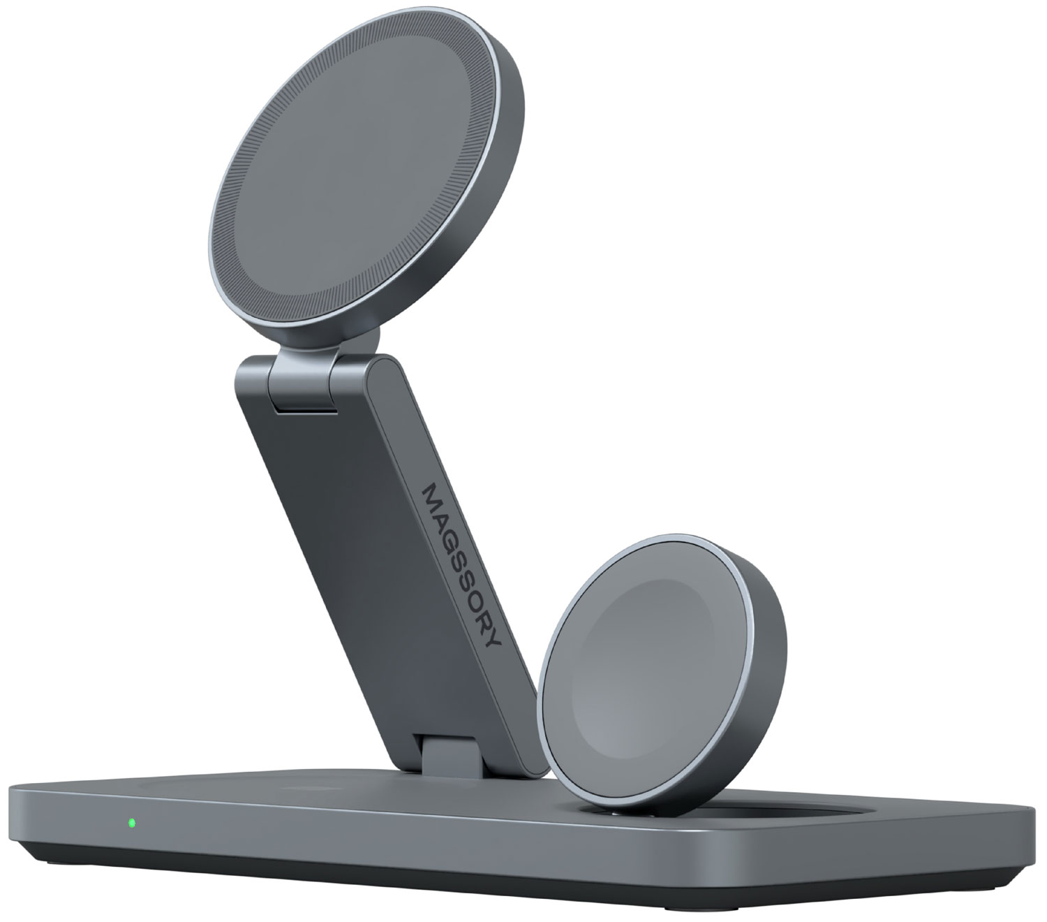 

Складное беспроводное зарядное устройство 3 в 1 Magssory Yoga, для Samsung, с магнитами, с поддержкой Qi2, midnight (WCH017m), Серый