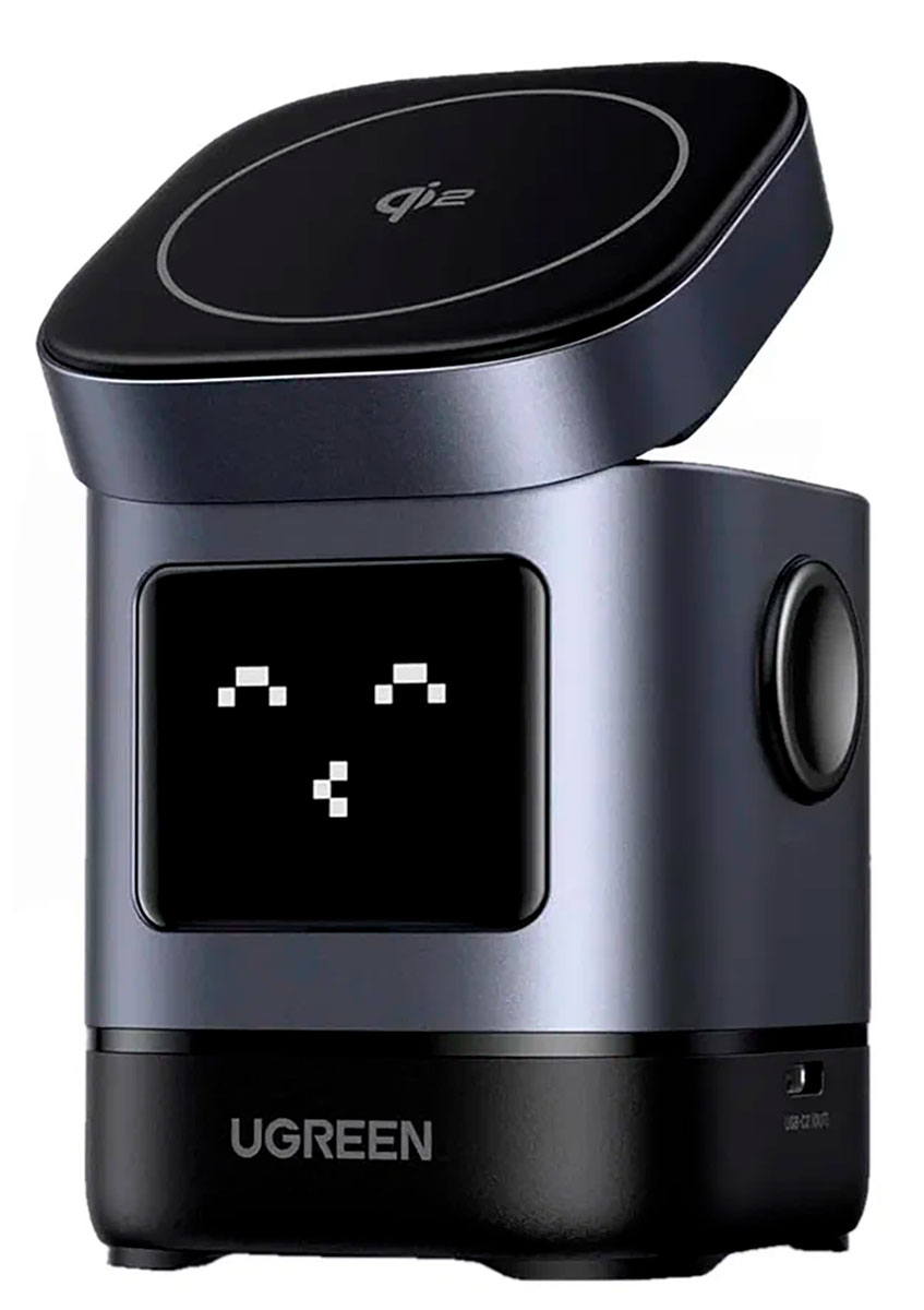 Изображение товара Беспроводное зарядное устройство Ugreen W709 UNO Robot 2 в 1, 20Вт, для iPhone/AirPods с кабелем USB-C-USB-C 1 м, серый (45775) Изображение товара Беспроводное зарядное устройство Ugreen W709 UNO Robot 2 в 1, 20Вт, для iPhone/AirPods с кабелем USB-C-USB-C 1 м, серый (45775)