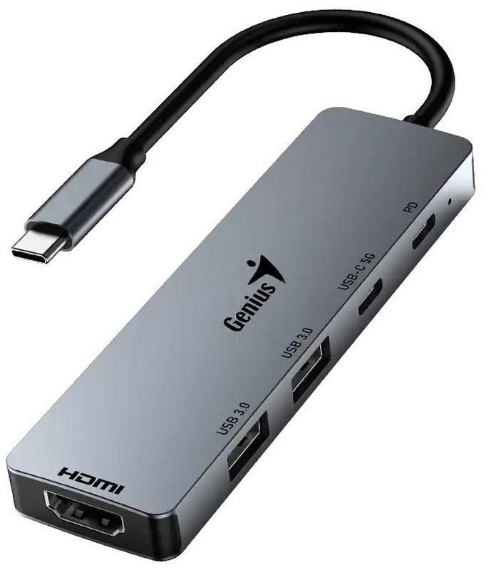 Изображение товара Разветвитель и хаб Genius UH-500 Iron Grey (USB-C PD USB 3.0x2 USB-Cx2 4K HDMI) Изображение товара Разветвитель и хаб Genius UH-500 Iron Grey (USB-C PD USB 3.0x2 USB-Cx2 4K HDMI)