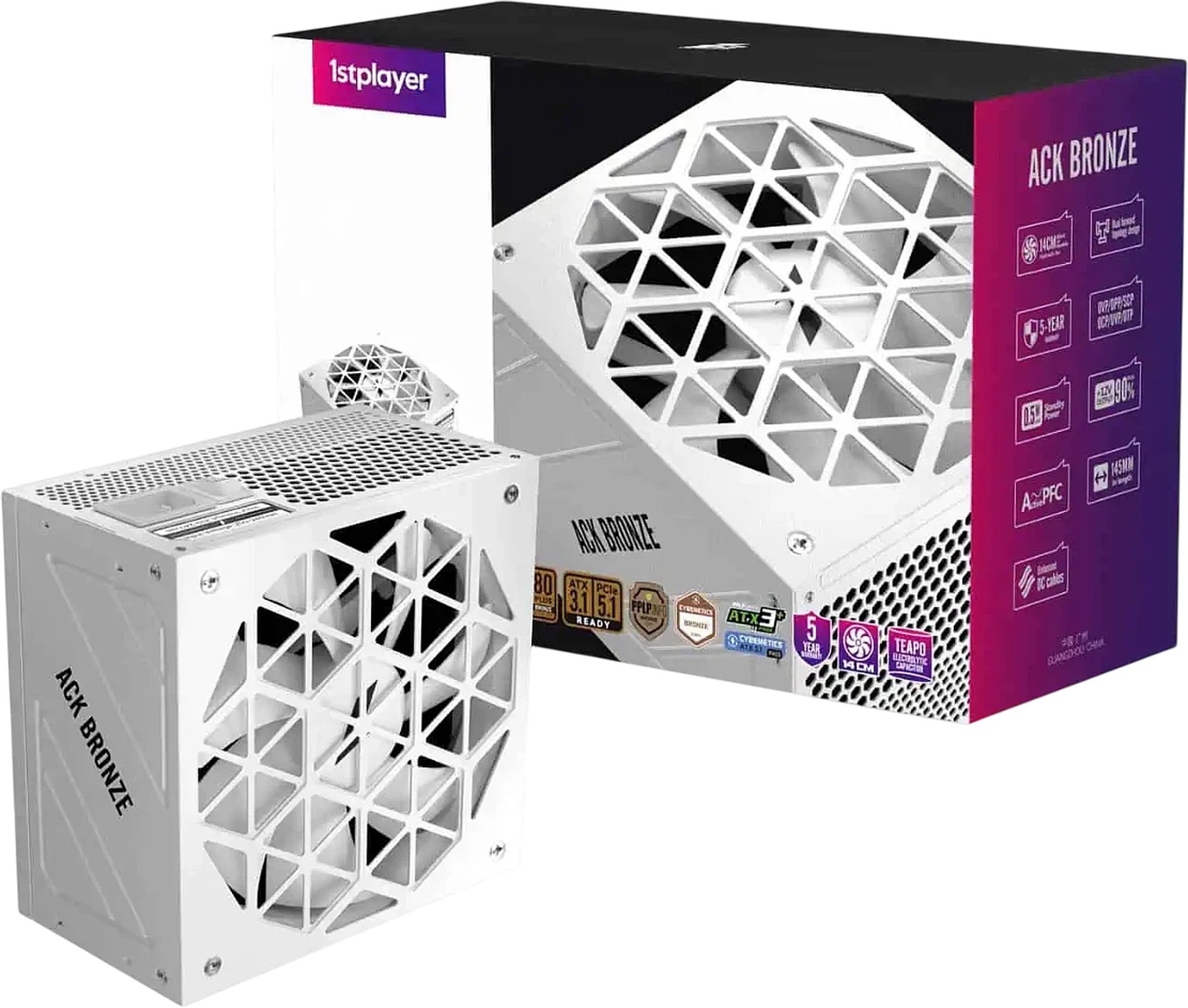 Изображение товара Блок питания 1STPLAYER 750W ACK BRONZE White HA-750AA2-WH