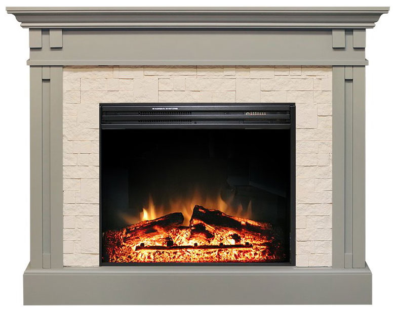 

Каминокомплект Royal Flame Cambridge с очагом Jupiter FX New 6493505064923310, Умбра серая/бежевый сланец