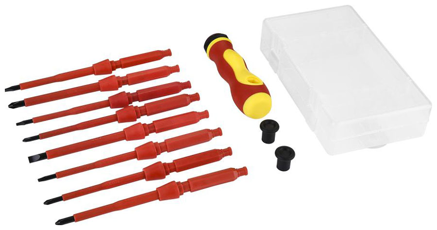 Набор диэлектрических отверток Deko 14 в 1 HT8 (8 предметов) красный набор диэлектрических инструментов witte vde 650001
