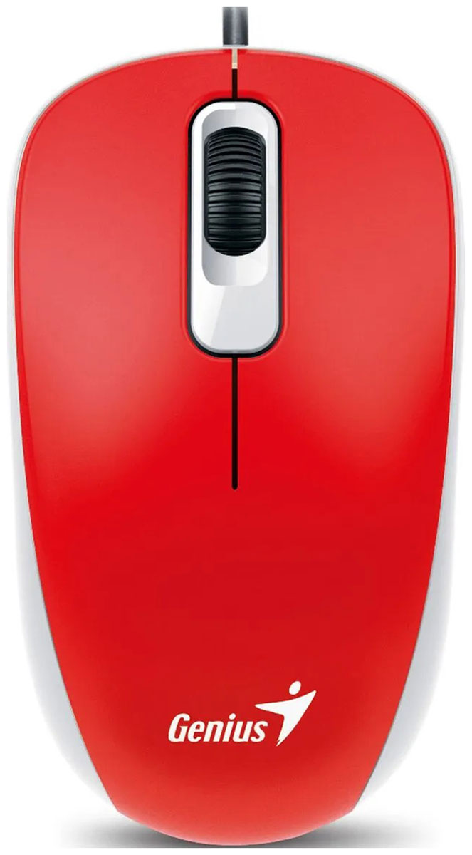 Мышь проводная Genius DX-110, красный мышь проводная genius dx 110 красный