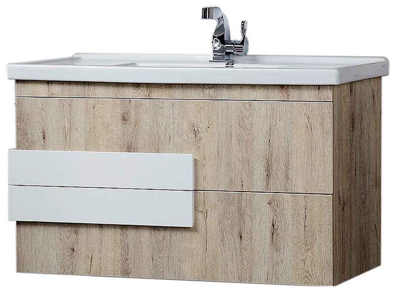 Изображение товара Тумба под раковину Aquanet Мадейра 100 светлое дерево ламинированное покрытие