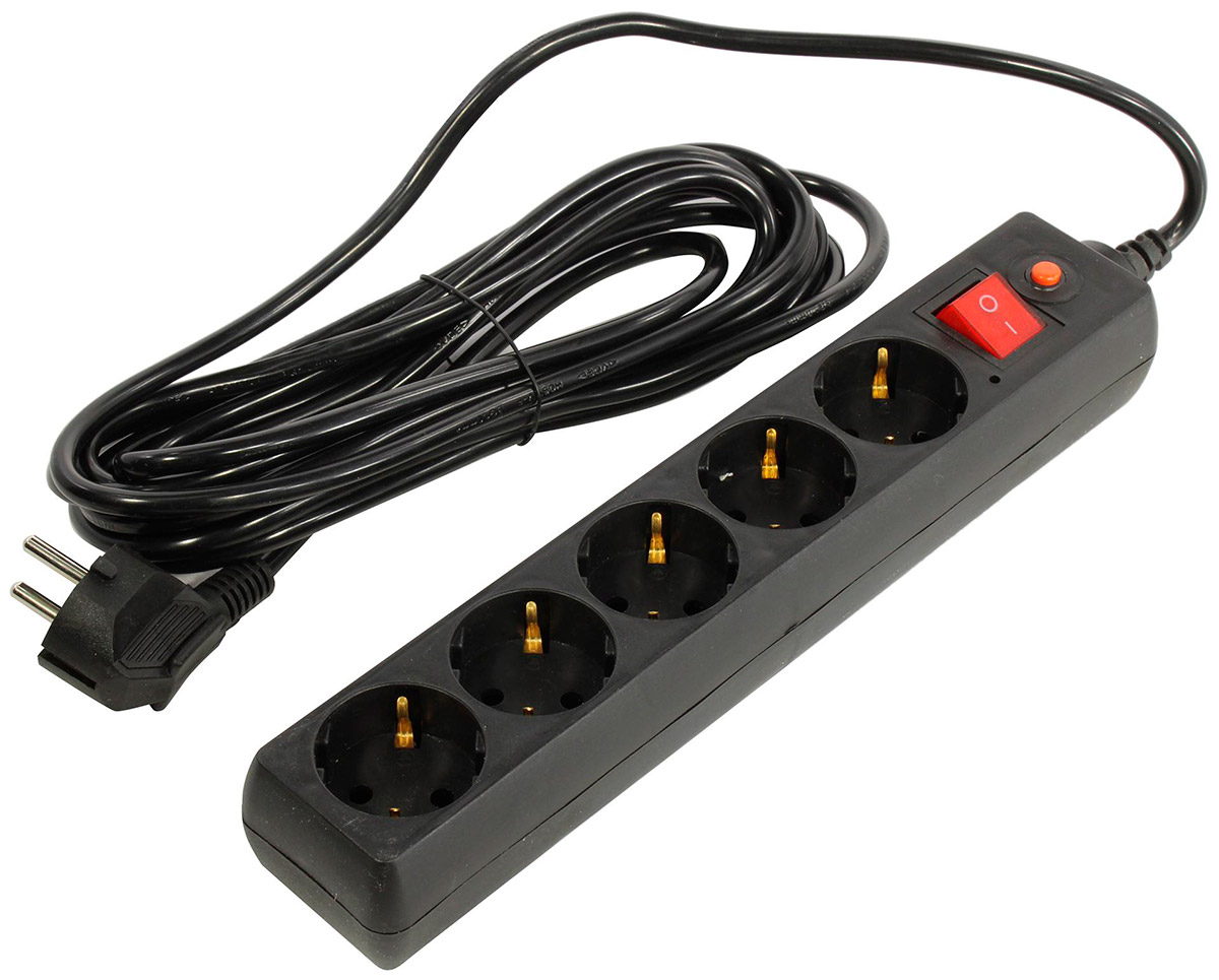 

Сетевой фильтр Buro 500SH-5-B 5 м, 5 розеток, черный