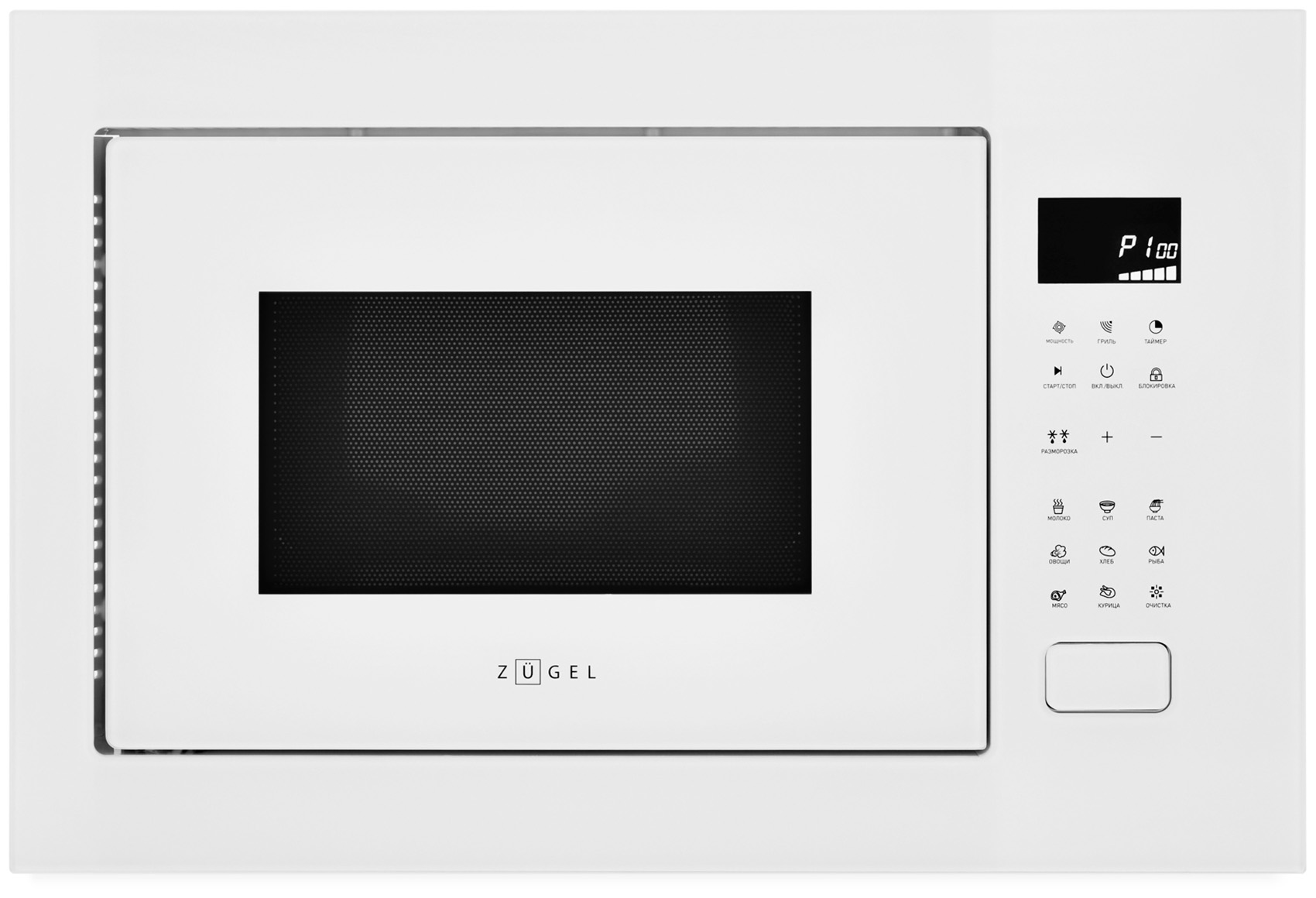 Изображение товара Встраиваемая микроволновая печь Zugel ZMO251W белая 25л гриль сенсорное управление