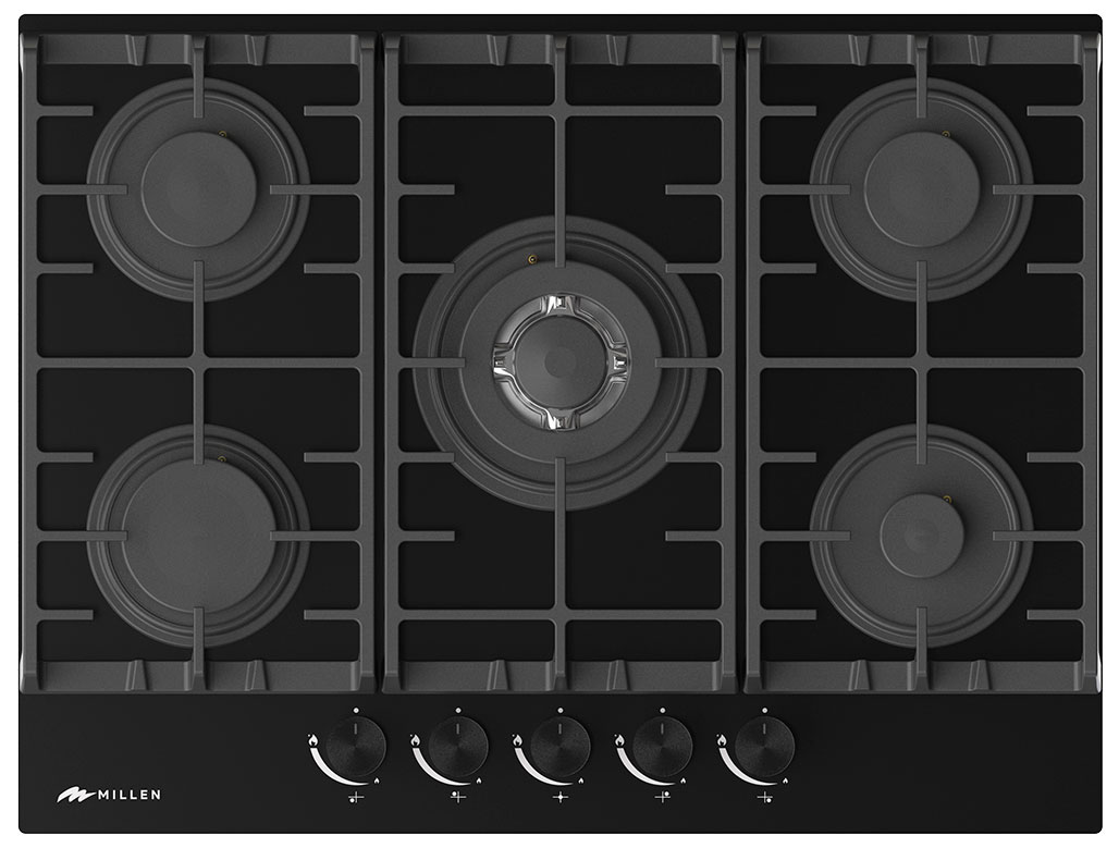 Изображение товара Газовая варочная панель Millen MGHG 701 BL 5 конфорок автоматический электроподжиг турция