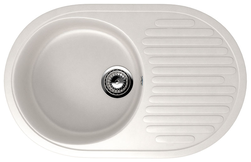 Изображение товара Кухонная мойка Ulgran U-107 ультра-белый 720x455 мм с овальной чашей