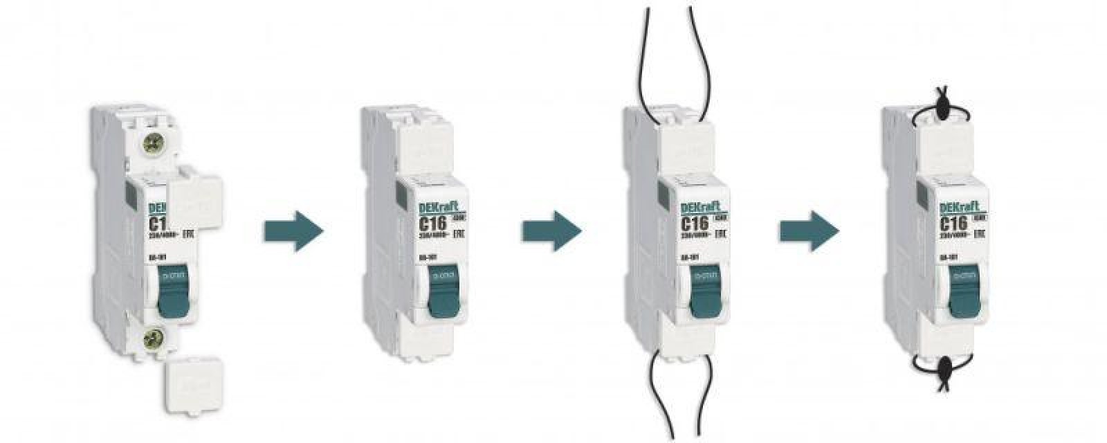 Изображение товара Изделия для электромонтажа DEKraft Заглушка клеммная пломбируемая для ВА-101 нов.