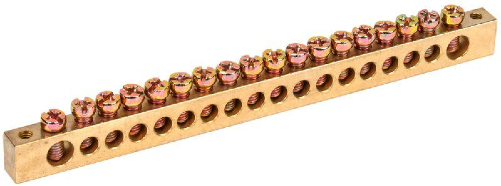 Изображение товара Изделия для электромонтажа IEK Шина PEN "земля-ноль" 8х12мм 20/2 (20групп/крепеж по краям)