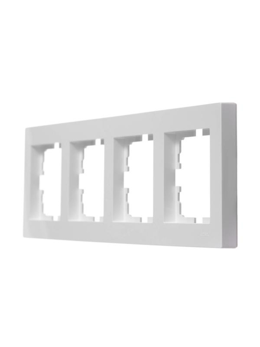 Изображение товара Рамка для электроприборов 4-местная горизонтальная Lezard VESNA белая