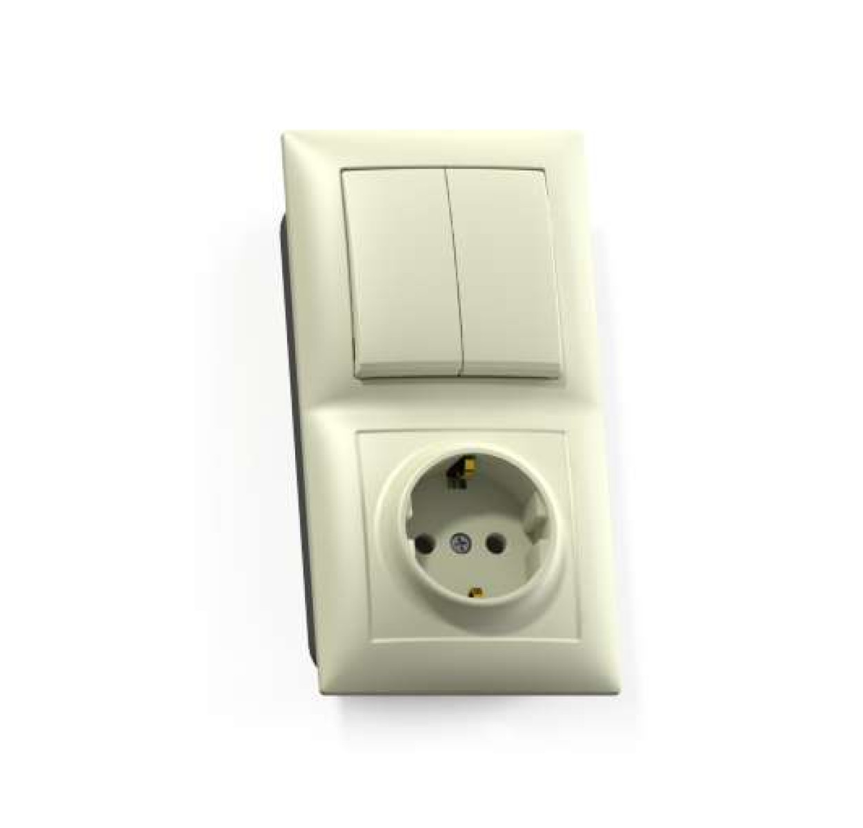 Изображение товара Комбинированный монтажный блок Кунцево-Электро СП БКВР-412 Селена с выключателем и розеткой