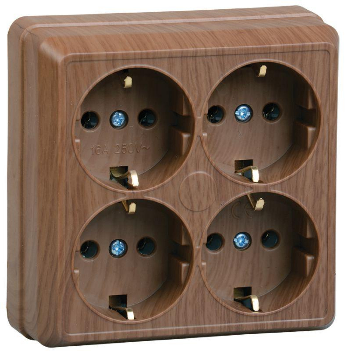 Изображение товара Розетки IEK РС24-3-ОД 4-м ОП с заземлением IP20, 16А, Китай