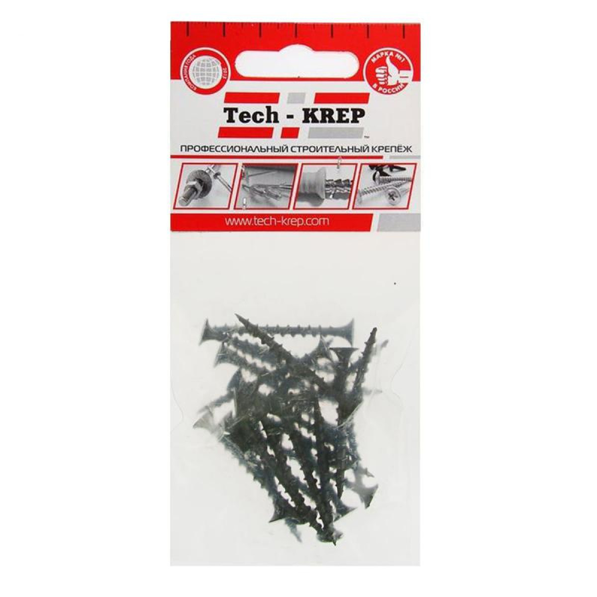 Изображение товара Изделия для электромонтажа Tech-KREP Саморез 3.8х41 гипсокартон-дерево (уп.25шт) пакет Tech-Krep
