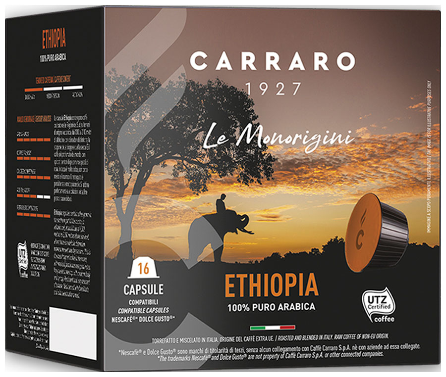 Кофе в капсулах Carraro DG ETHIOPIA 16шт кофе в капсулах carraro cappucino 16 шт