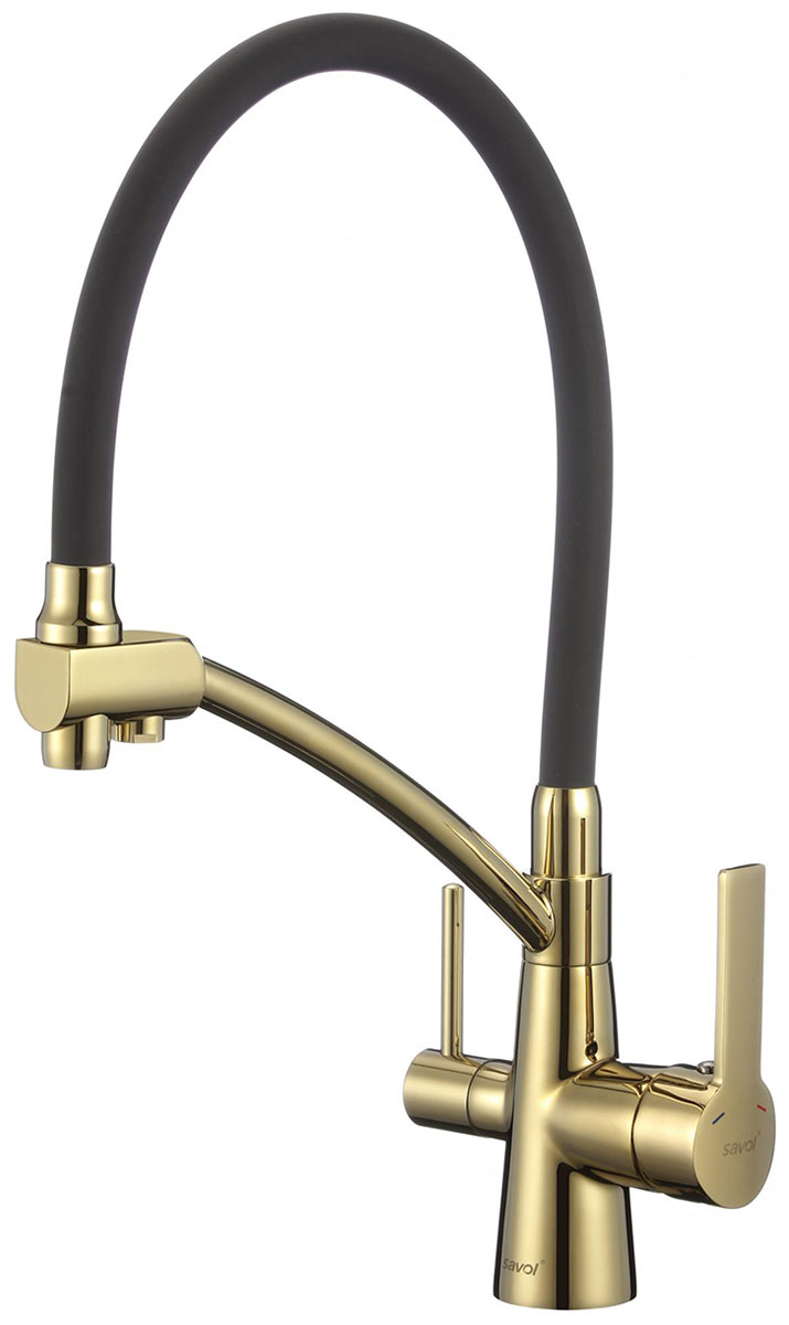 Изображение товара Кухонный смеситель Savol золотой под фильтр Savol S-L1805B-01
