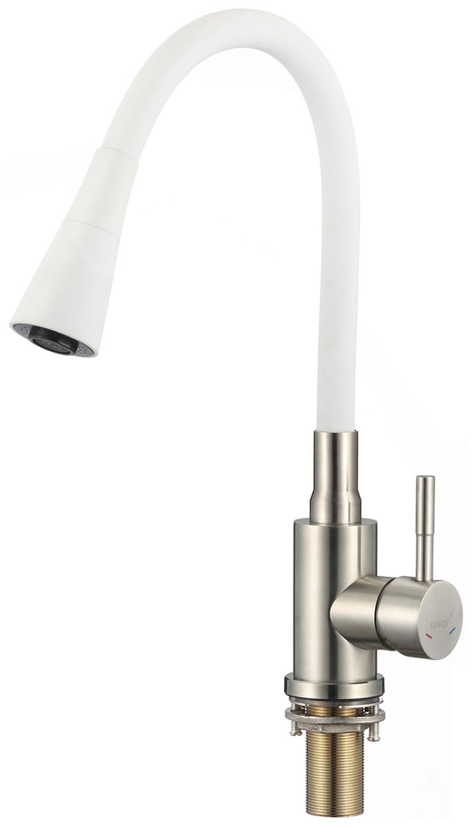 

Смеситель для кухонной мойки Savol S-3002LM02, Xром/белый