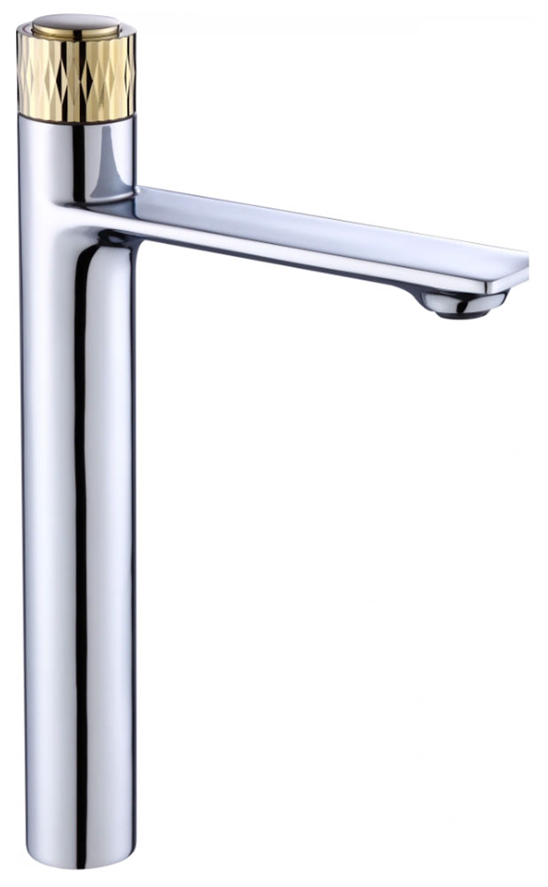 

Смеситель для раковины Savol S-601810GAB высокий, Хром/золото