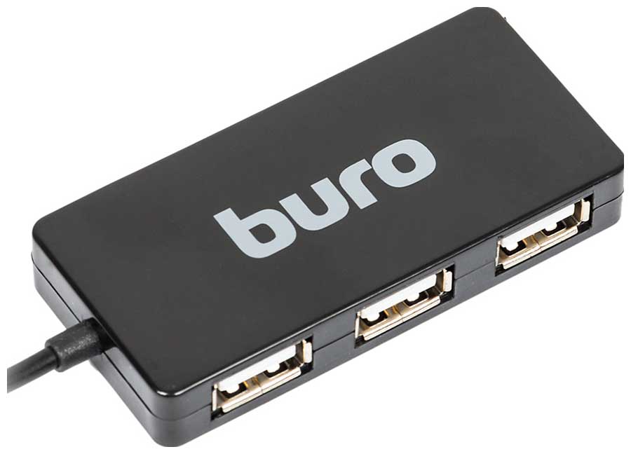 Разветвитель USB Buro BU-HUB4-U2.0-Slim, 4 порта, черный цена и фото