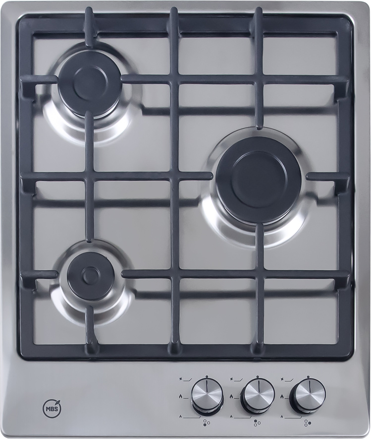 Изображение товара Газовая варочная панель MBS PG-452 с 3 конфорками и чугунными решетками