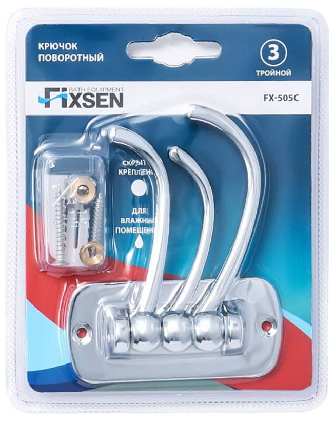 Изображение товара Крючок Fixsen поворотный, тройной (FX-505C)