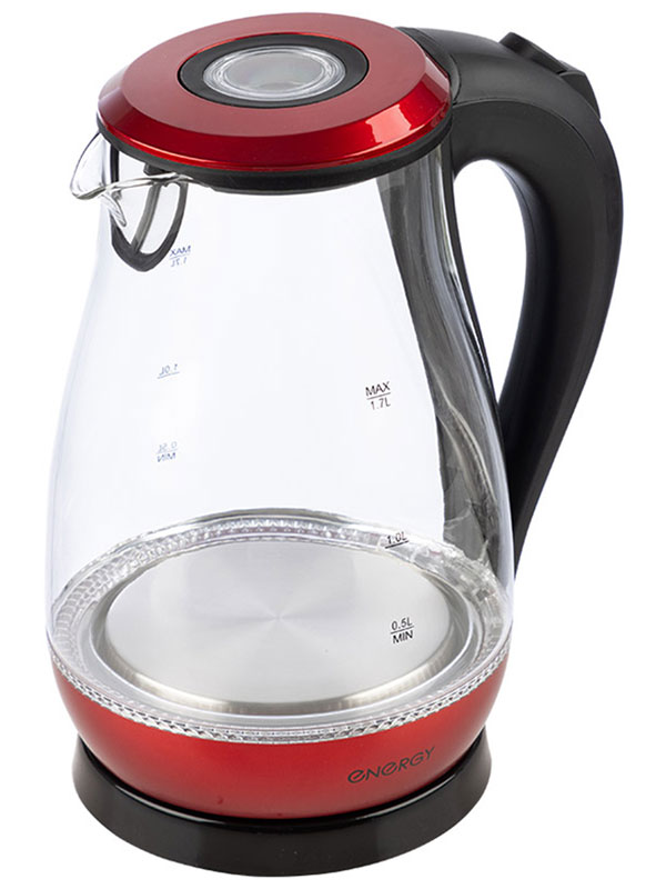

Чайник электрический Energy E-204, 1.7 л., красный (164140), Прозрачный/красный