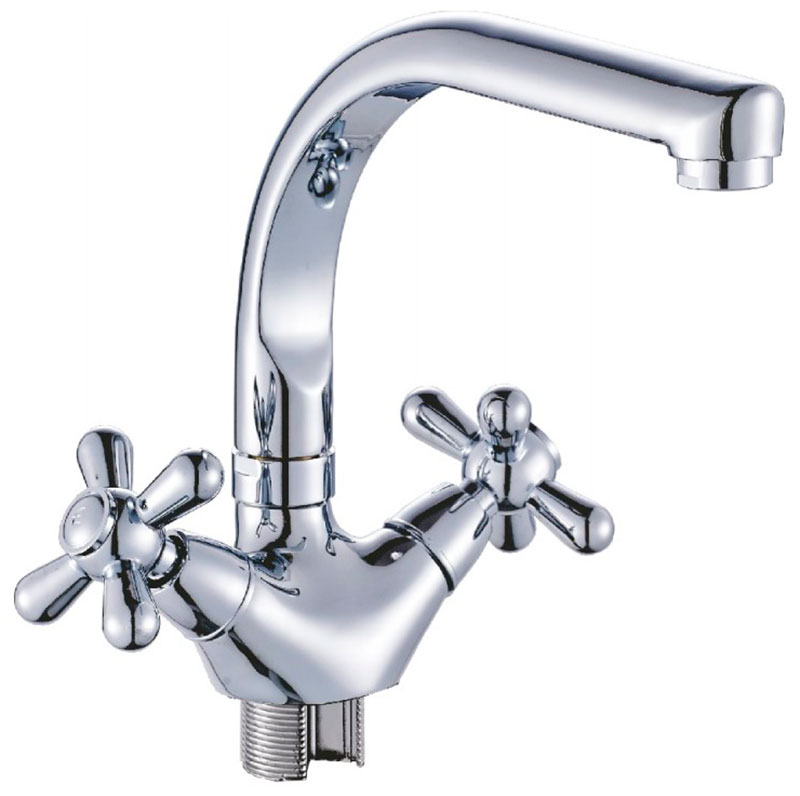 Изображение товара Смеситель для кухни Cron CN25 хром двухвентильный с гибкой подводкой