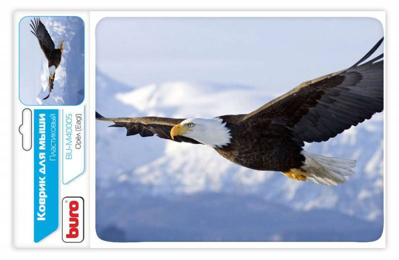 Изображение товара Коврик для мышек Buro BU-M40005 Мини рисунок орёл 230x180 мм