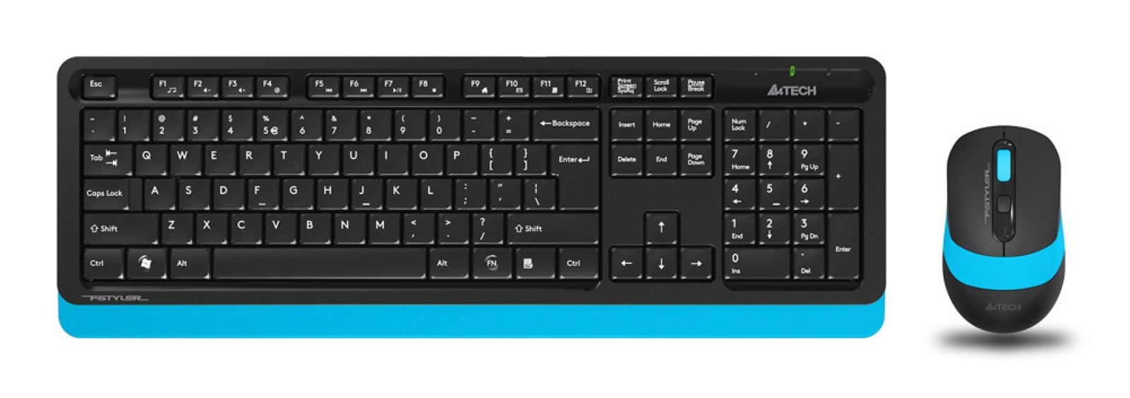 Изображение товара Клавиатура A4Tech + мышь Fstyler FG1010 клав:черный/синий мышь:черный/синий USB беспроводная Multimedia (FG1010 BLUE) Изображение товара Клавиатура A4Tech + мышь Fstyler FG1010 клав:черный/синий мышь:черный/синий USB беспроводная Multimedia (FG1010 BLUE)