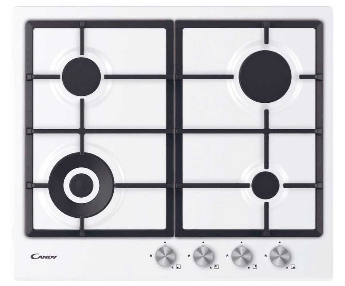 Изображение товара Газовая варочная панель Candy CHG6BF4WPXW белая 4 конфорки автоматический электроподжиг