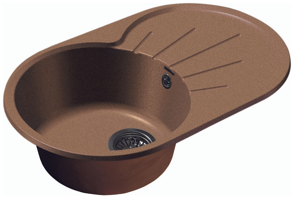 Изображение товара Кухонная мойка GranFest RONDO 750L 1-чаша терракот 74.6x45.5 см
