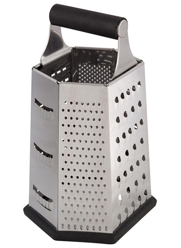 Изображение товара Терка Mallony GR-004-9 шестигранная нержавеющая сталь 23 см с прорезиненной ручкой