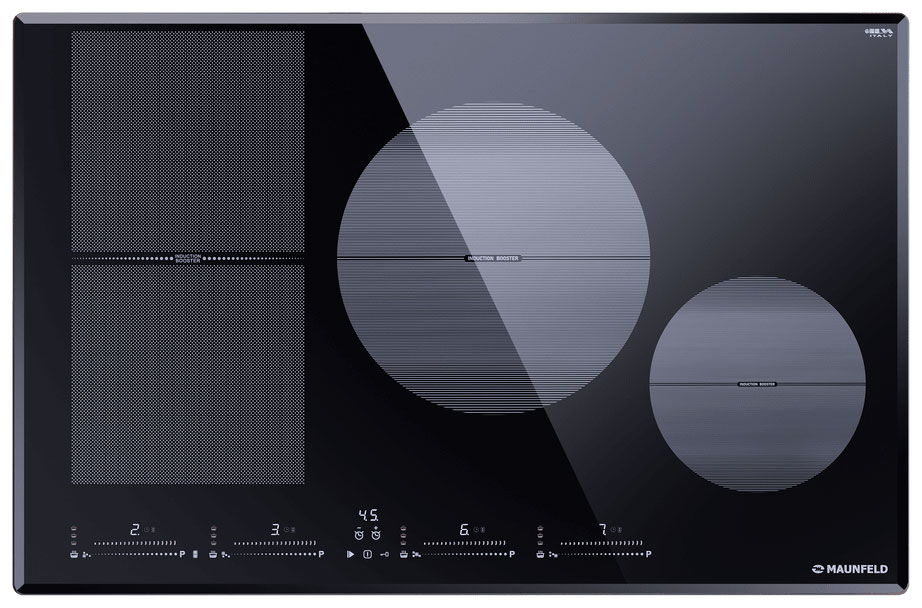 Изображение товара Электрическая индукционная варочная панель Maunfeld CVI804SFBK LUX 4 конфорки турбо