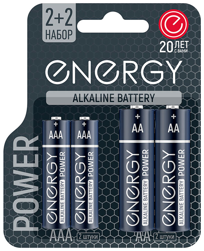 Изображение товара Алкалиновая батарейка Energy Power LR6+LR03/4B 1.5 В для бытовых устройств