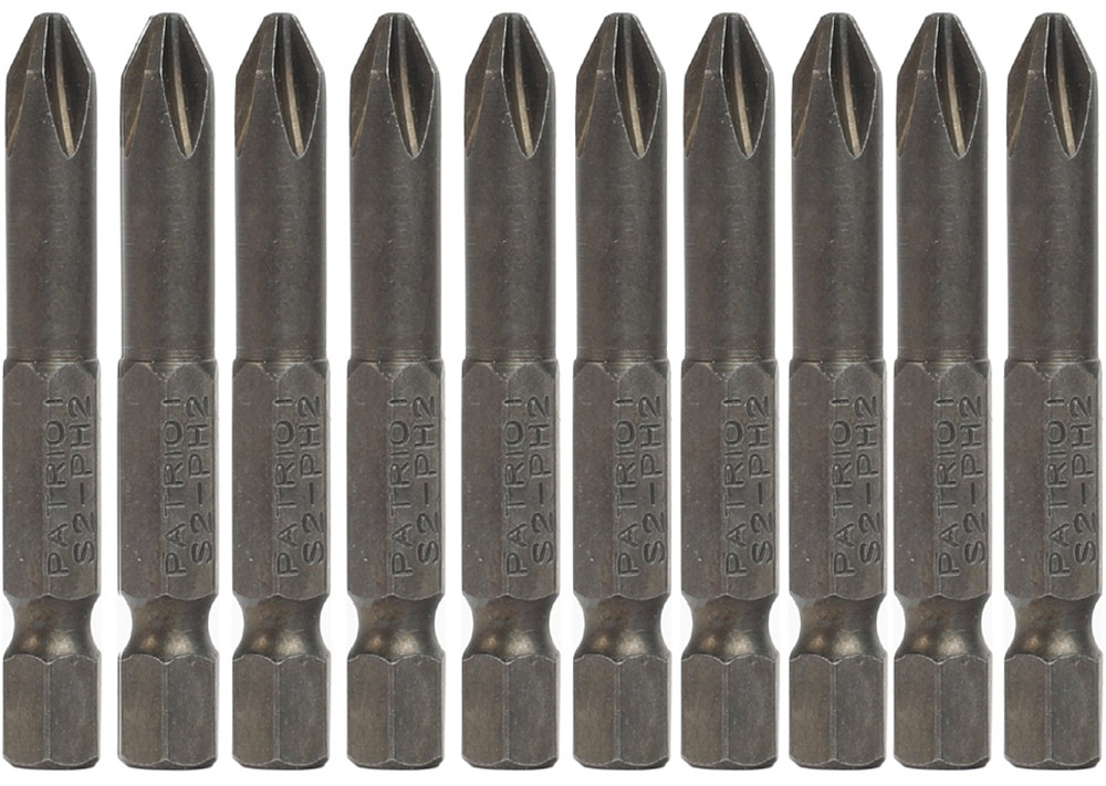 

Бита Patriot сталь S2, длина 50 мм, в пластиковом боксе, 10 штук (PH2)
