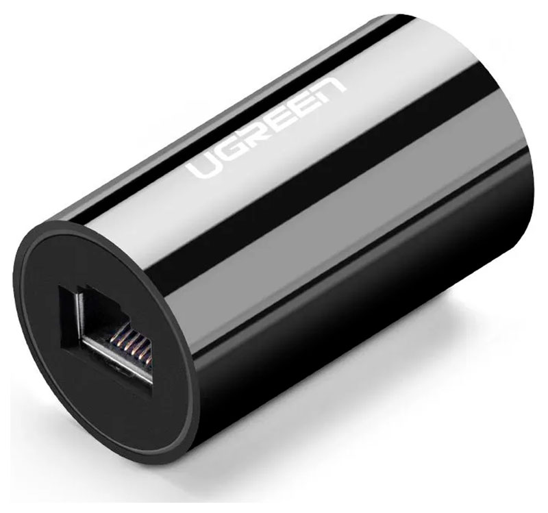 Изображение товара Адаптер-удлинитель Ugreen NW116 RJ45 Ethernet Connector, черный (30837)