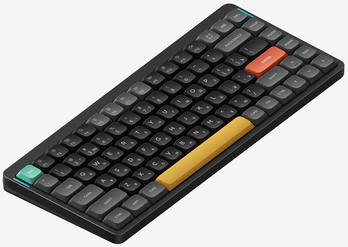 

Беспроводная механическая клавиатура Nuphy QMK, AIR75v2, Basalt Black, RGB, Hot Swap, Cowberry Switch (AIR75v2-BB-24), Черный