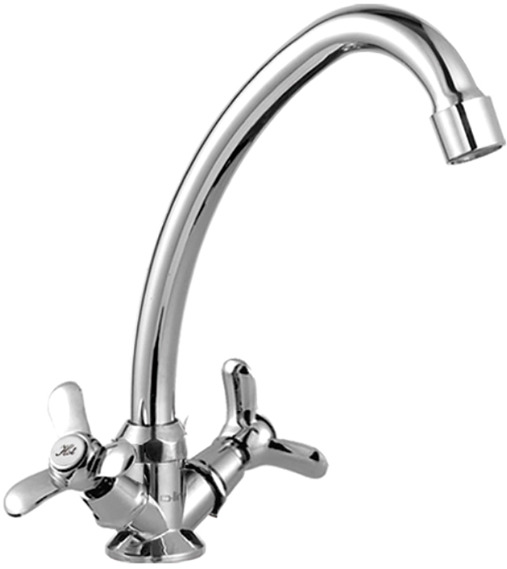 Изображение товара Кухонный смеситель D-Lin хром двухвентильный с поворотным изливом