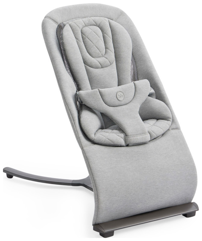 Изображение товара Детский шезлонг Happy Baby HUGGER cool grey с 3 положениями наклона для новорожденных