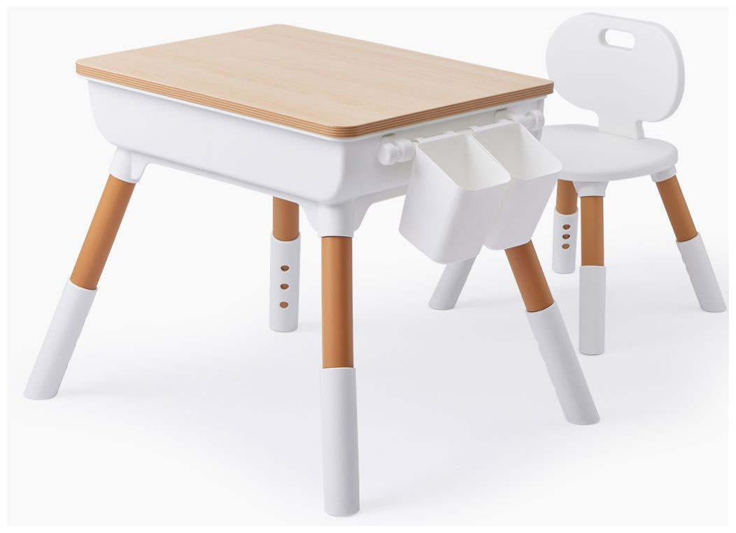 Изображение товара Комплект детской мебели Happy Baby LITEN стол и стул регулируемый белый