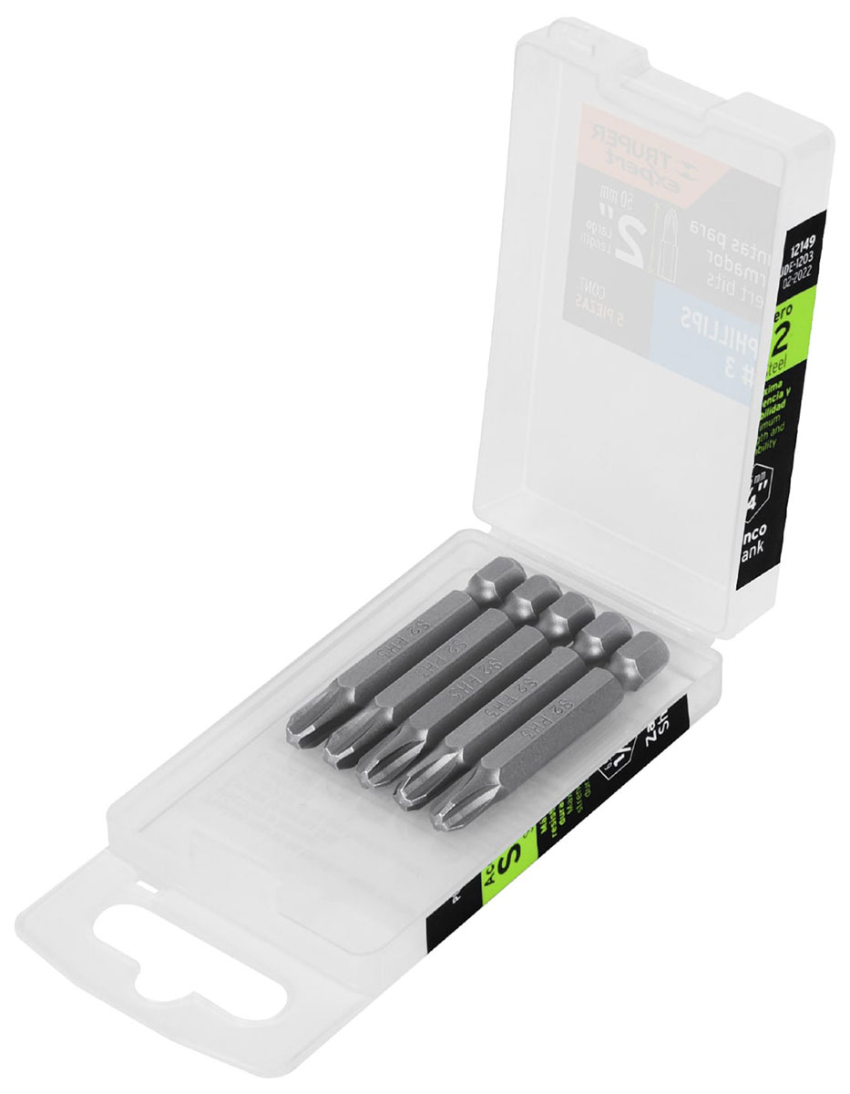 Изображение товара Набор бит Truper Phillips PH3 50 мм 5 штук